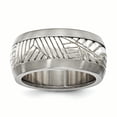 thumbnail image 1 of Edward Mirell Titanium & Sterling Silver Inlay Polished Leaf Ring Size 11, 1 of 4