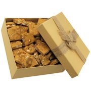 Gourmet Peanut Brittle Gift Box by It's Delish Handmade Old-Fashioned Style Beautiful & Delicious Square Cut Pieces 16 Oz