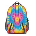thumbnail image 2 of Red and Yellow Tie Dye Pattern Backpack for School, Cute School Bag with Adjustable Shoulder Straps and Padded Back, 16.9"x12.6"x5.9", 2 of 4