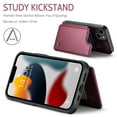 thumbnail image 3 of Allytech Business Wallet Case for iPhone 14 with Credit Card Holder, [RFID Blocking] [Camera Screen Protection] PU Leather Magnetic Clasp Kickstand Shockproof Protective Case - Winered, 3 of 9