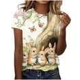 thumbnail image 3 of Frnrwgo Easter Womens Tops Fashionable Spring Grapghic Short Sleeve Comfort Pullover Round Neck Loose Fitting Party Funny Shirts, 3 of 4