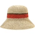 thumbnail image 4 of CoCopeaunts Women Beach Hat Straw Braided Stripe Fisherman Hat Summer Sun Protection Foldable Roll up Floppy Trendy Bucket Cap, 4 of 8