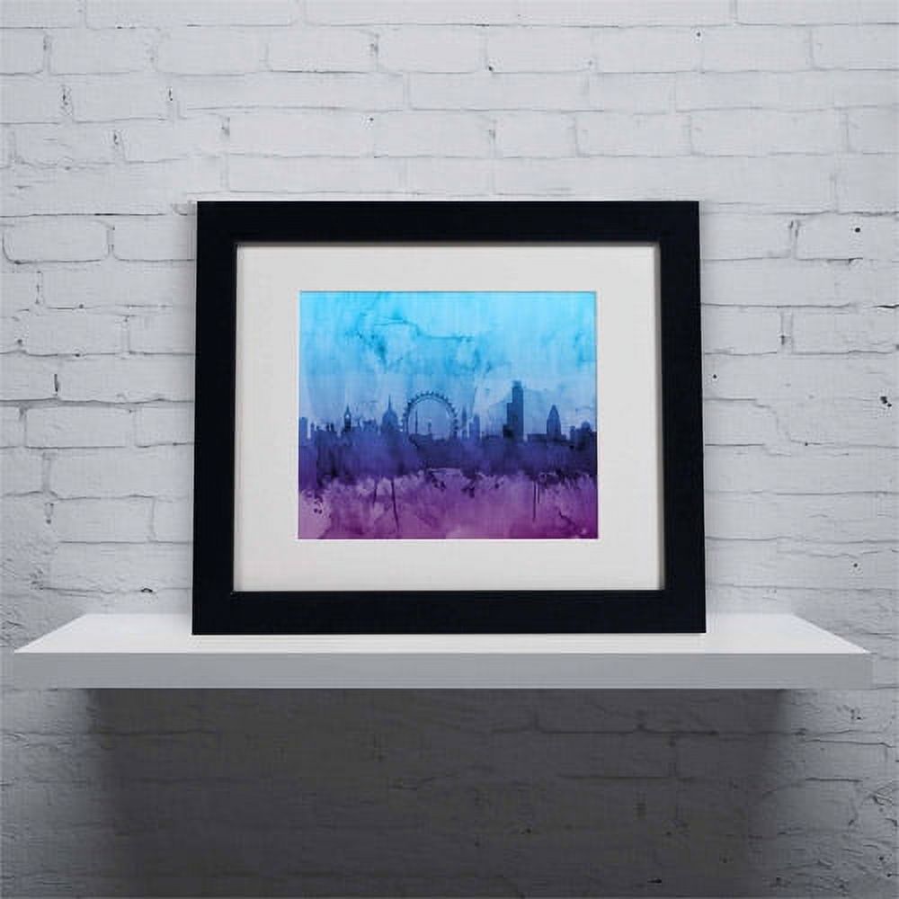 Trademark Fine Art "London England Skyline IV" Canvas Art by Michael Tompsett, Black Frame
