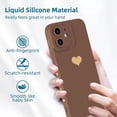 thumbnail image 2 of Designed for iPhone 11 Case (6.1 in) for Women Slim Silicone Camera Lens Protective Case with Cute Gold Heart Pattern Silky-Soft Touch Shockproof Cover for iPhone 11-Brown, 2 of 11