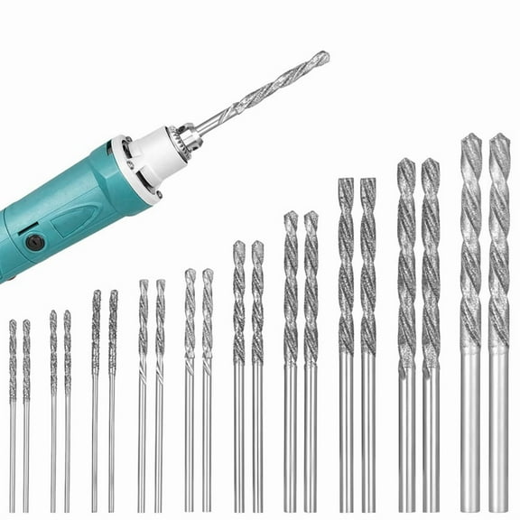 20 Pcs Drill Bits Set, Drill Bits for Stone, Twist Tip Drill Bit Heavy Drill Bit Set for Glass Jewelry