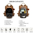 thumbnail image 3 of HONGLONG Womens Casual Backpack Purse, PU Leather Anti-Theft Backpack for Women, Stylish Travel Shoulder Bag Brown, 3 of 8