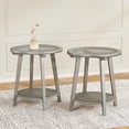 thumbnail image 2 of FOROUTIA 2-Piece Round End Table Set,Glass Top & Shelf,Antique Silver MDF Side Tables, 2 of 6