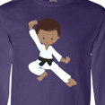 thumbnail image 4 of Inktastic African American Boy, Black Belt, Karate Pose Long Sleeve T-Shirt, 4 of 5
