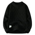 thumbnail image 2 of UVEASISHA Oversized Pullover Sweaters for Men Big and Tall Casual Cable Knit Sweater Drop Shoulder Long Sleeve Crewnek Knitted Shirt Fashion Jumper Black L, 2 of 3