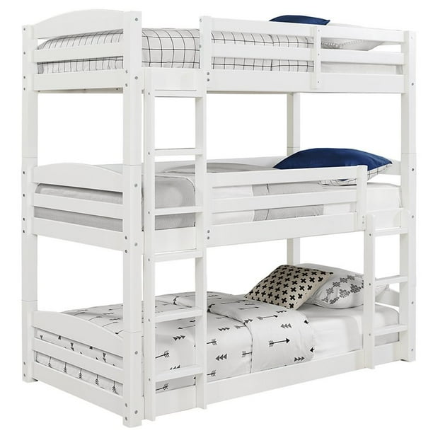 Dorel Living Sierra Twin Triple Bunk Bed in White