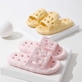 thumbnail image 5 of HNMKIU Unisex Openwork Bath Slippers for Couples Water Friendly for Outdoor Shower and Indoor Home Comfort Women's Slippers Yellow,37, 5 of 6