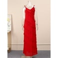 thumbnail image 3 of Black Backless V Neck Maxi Dress with Ruffles  Size  L, 3 of 5