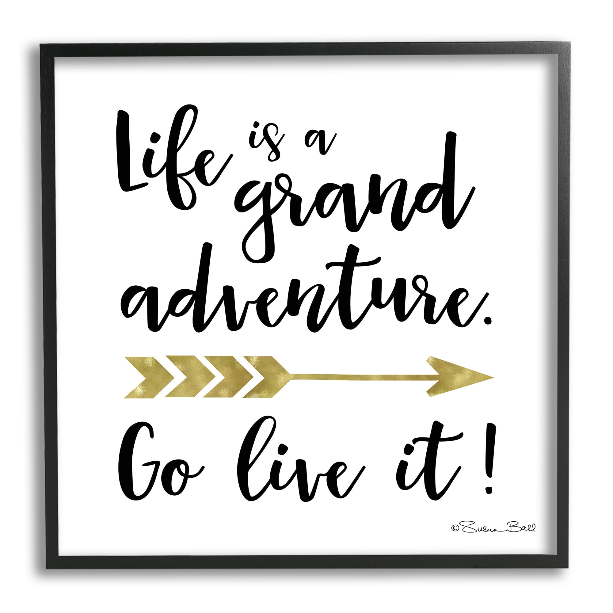 Stupell Industries Life is a Grand Adventure Boho Inspirational Sign,17 x 30, Design by Sn Ball