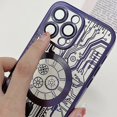thumbnail image 4 of Funda magnética de carga inalámbrica, Protector de lente a prueba de golpes, cubierta trasera, enchapado, MagSafe, iPhone 14, 15, 13, 12, 11 Pro Max Plus, 4 of 5