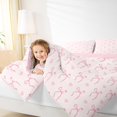 thumbnail image 4 of Castle Fairy Pink Ribbon Bow-Tie 3 Pieces Queen Comforter Set for Girls Boys Teens,Cartoon Bow Knot Ultra Soft Bedding Sets,Love Heart Print Bedding Comforter Set,Lightweight Room Decor, 4 of 8