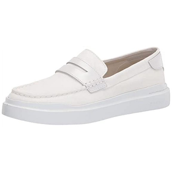 Cole Haan Women's Grandpro Rally Canvas Penny Loafer Sneaker, Optic White/Black, 8