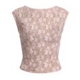 thumbnail image 4 of Endives Mesh Short Sleeve Tops for Women Slim Fit Crop Tops Shirt See Through Lace Going Out Top Club Wear T Shirts for Women L, 4 of 7