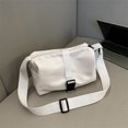 thumbnail image 1 of Bolso de hombro Oxford para mujer, bandolera sólida, bolso con cremallera para mujer (blanco), 1 of 8