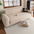 thumbnail image 3 of suxuMhao Solid Color Jacquard Sofa Cover Light Khaki Loveseat Cover 57-72.8 Inches Stretch Washable Couch Covers for Sofa Sofa Covers Protector Para Sofa Slipcover Furniture Protector 1 Piece, 3 of 5