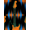 Orange Blue Black, Pattern 7, variant on ODIKA 8'x10' Washable Area Rug Durable, Non-Slip Red Black Guitar Music Print Record Vinyl Themed Electric with Treble Clefs for Living Room, Under Sectional, Family