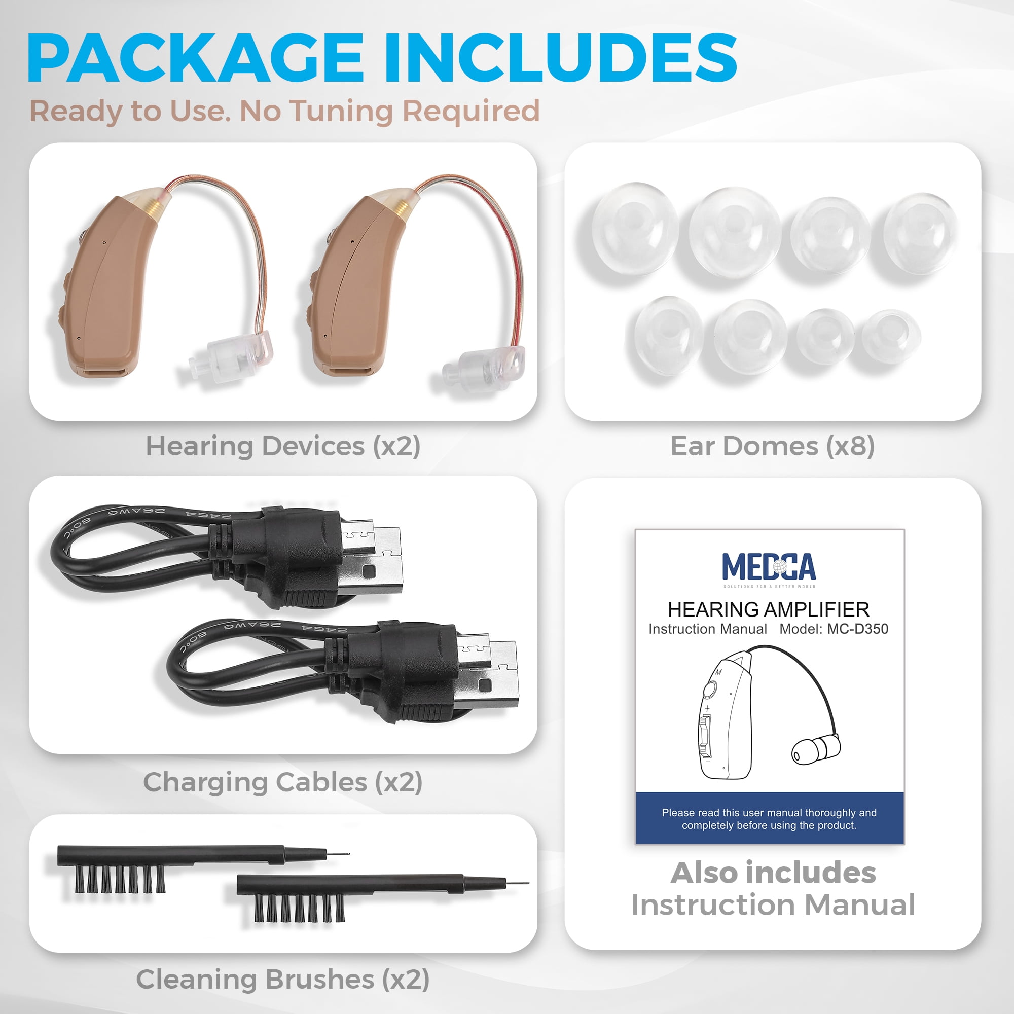MEDca Rechargeable Digital Hearing Amplifier, BTE High-Performance