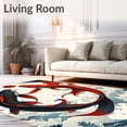 thumbnail image 2 of ODIKA 6'x9' Machine Washable Non-Slip Area Rug, Lucky Fish Welcome Contemporary Koi Design Entryway Floor High Traffic Rug, Red, 101958, 2 of 7