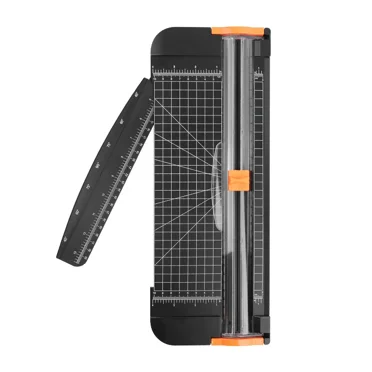 Durable 12 Inch Black Paper Cutter with Titanium Blade and Side Ruler, Ideal for Scrapbooking, Crafting, Labels, and Cardstock Use