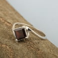 thumbnail image 4 of 5mm Princess Cut Square Garnet Gemstone 925 Sterling Silver Solitaire Women Wedding Ring, 4 of 7