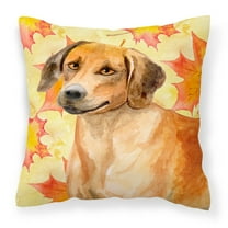Carolines Treasures BB9937PW1414 Rhodesian Ridgeback Fall Fabric Decorative Pillow 14Hx14W multicolor