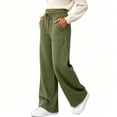 thumbnail image 5 of Bosfbaoi Sweatpants for Women Drawstring Elastic Waist Wide Leg Pants Patch Pocket Casual Loose Track Pants, 5 of 8