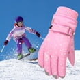 thumbnail image 2 of Odeerbi Ski Gloves For Boys Girls Winter Gloves Toddler Snow Kids Rose Embroidery Windproof Children Warm, 2 of 3