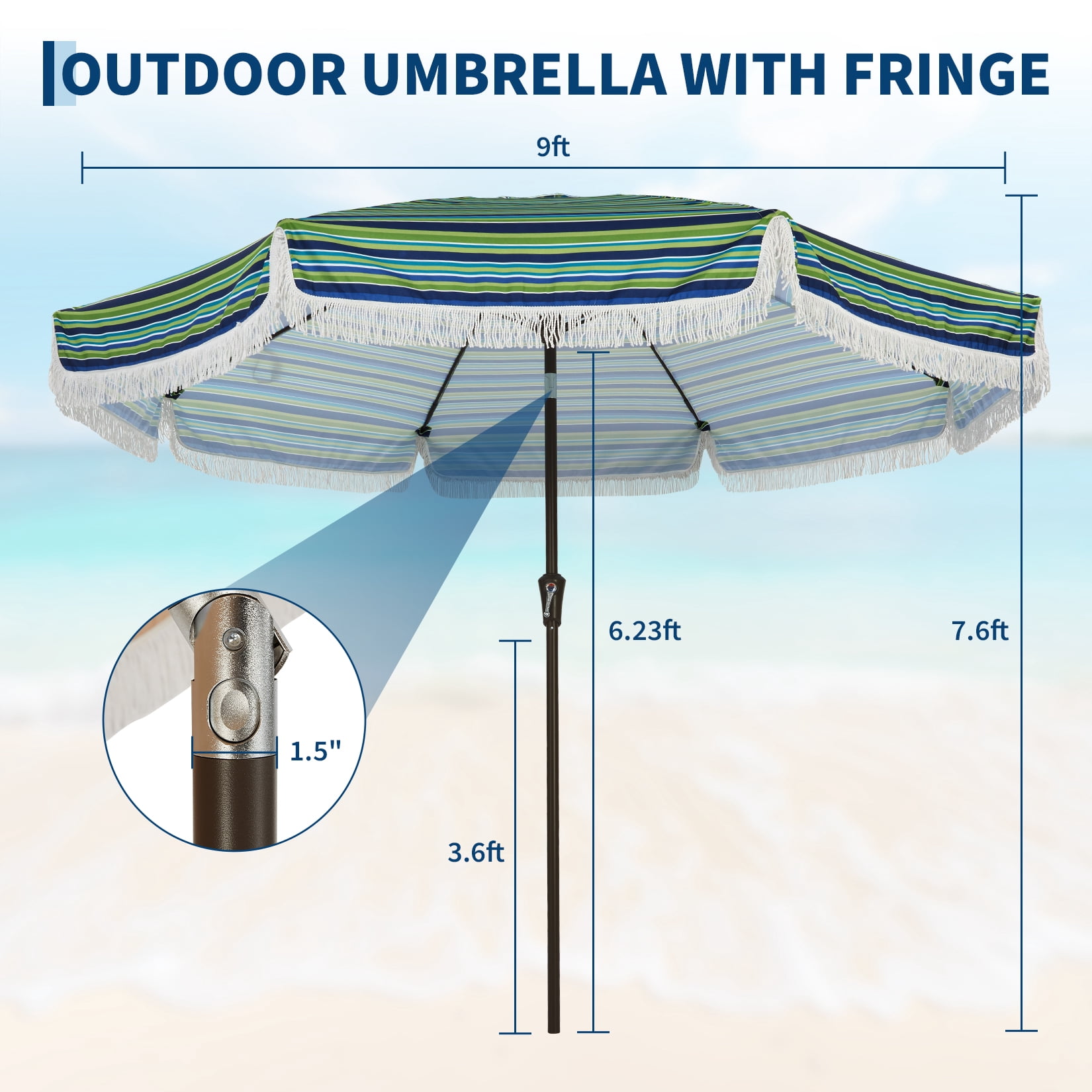 black patio umbrella target 6' Square Outdoor Patio Market Umbrella with Black Pole