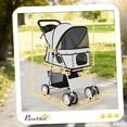 thumbnail image 3 of PawHut Pet Stroller for Dogs, Foldable Pet Travel Carrier with 4 Wheels, 3 of 10
