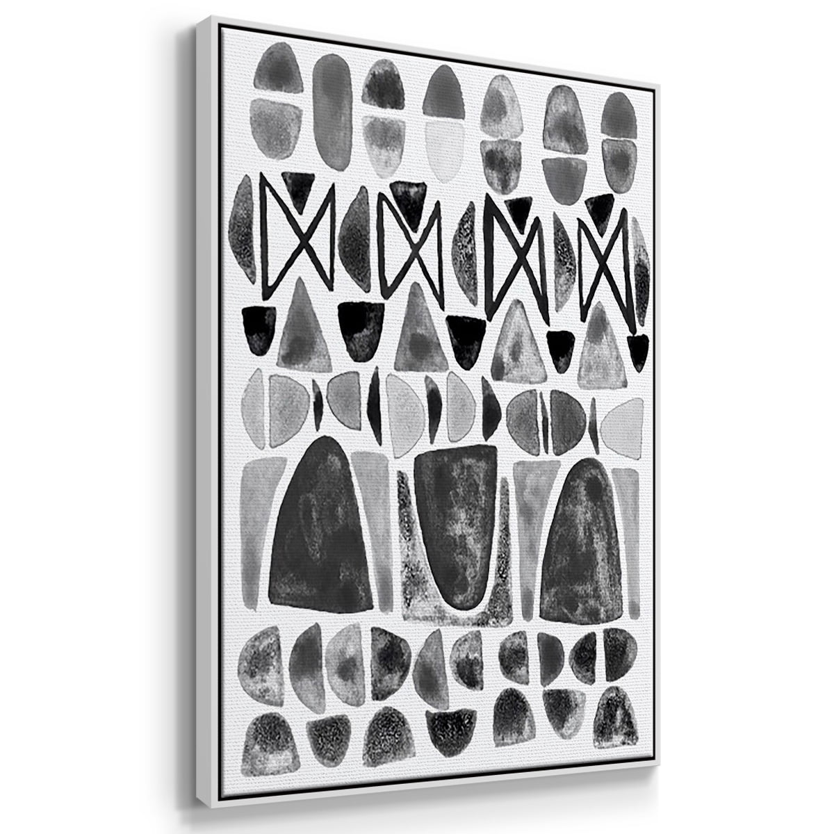 Grey Arches I - Framed Premium Gallery Wrapped Canvas L Frame 3 Piece Set - Ready to Hang