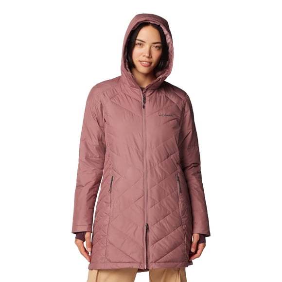 Chaqueta Columbia Heavenly con capucha larga para mujer, forma puffer, talla XS