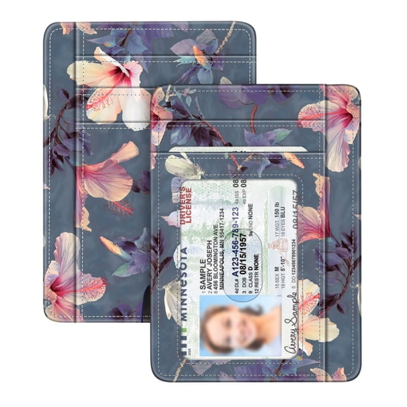 Tarjetero Fintie Slim, minimalista, de piel con bloqueo RFID