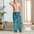 thumbnail image 2 of Pofeuu Beautiful Blue Peacock Print Men's Pajama Pants, Soft Lounge Pajama Pants with big pockets for Men Plaid Pj Bottoms-Small, 2 of 6