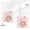 thumbnail image 3 of DouZhe Reusable Grocery Bags, Cartoon Girl Cute Cat Lightweight Polyester Canvas Cloth Tote Bag for Travle Gym Shopping School, 15" x 16", 3 of 7