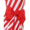 thumbnail image 5 of vastwit Women's Striped Printing Candy Cane Dress Bowknot Contrast Dance Dress Red M, 5 of 6