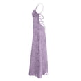 thumbnail image 5 of Kvture Women's Spaghetti Strap Dress Floral Lace Maxi Dress Square Neck Backless A-Line Elegant Formal Gown for Prom Purple, 5 of 8