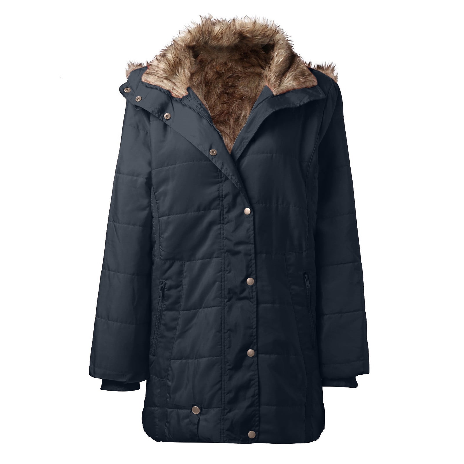 Winter Trench Coats for Women with Hood Extreme Cold Weather Outwear Thermal Heavy Furry Down