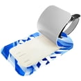 thumbnail image 2 of Square 2Pack PU Leather Blue and White Geometry Cruise Luggage Tag with Privacy Cover and Name ID Tag for Travel Handbags Backpacks Luggage Tags, 2 of 6