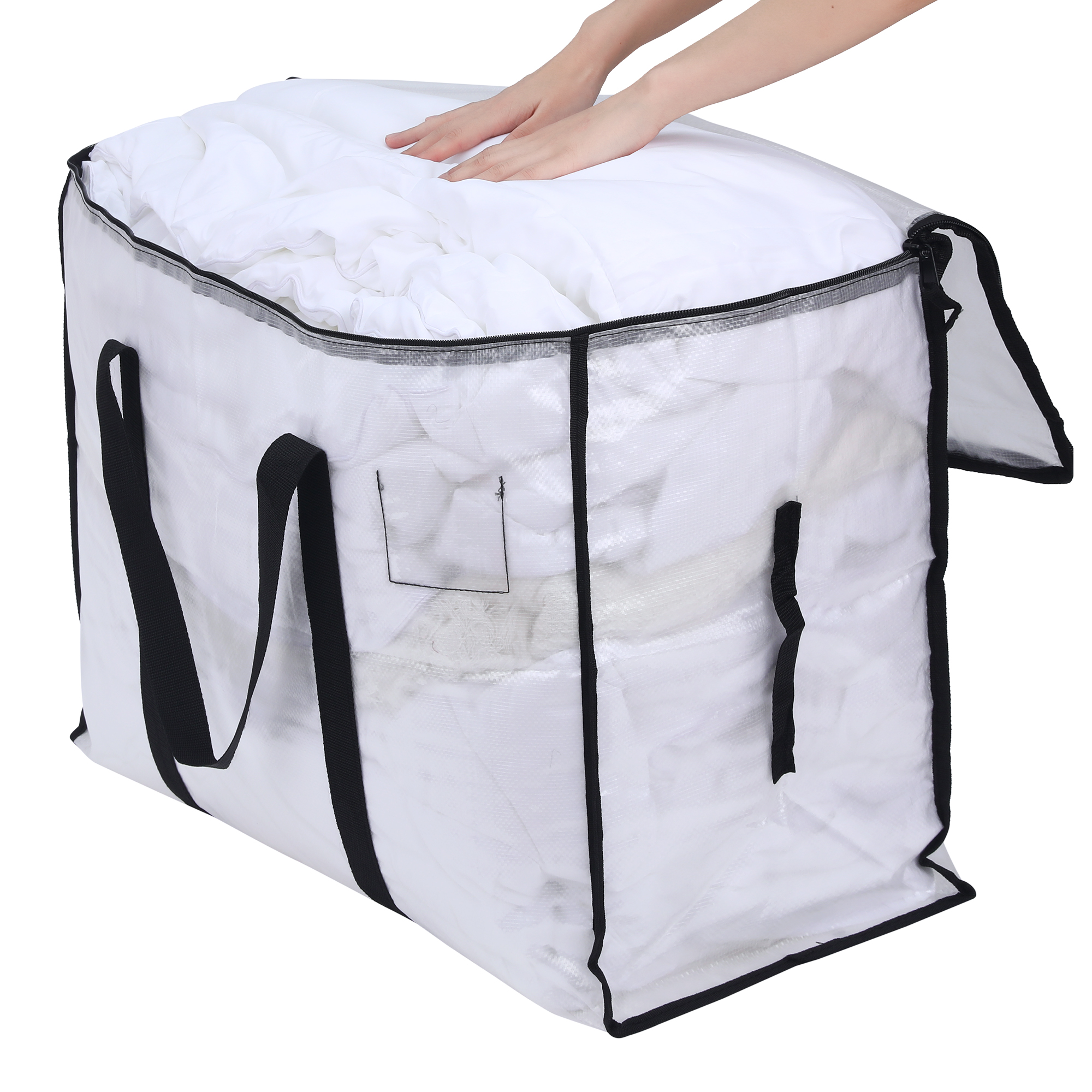 Unique Bargains 1 Pack Clothes Storage Bags Moving Bags Clear 27*14*15in