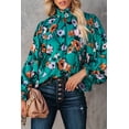 thumbnail image 1 of Blouse à Col Montant Smockée à Imprimé Floral pour Femmes, 1 of 12