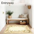 thumbnail image 3 of ODIKA 4'x6' Machine Washable Non-Slip Area Rug, Heritage Blossom Entryway Beige High Traffic Rug, Beige, 44810, 3 of 7