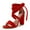 Red, variant on Dellytop Womens Lace Up Chunky Ankle Strappy Pumps High Heels Sandals