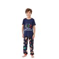 thumbnail image 3 of Odeerbi Christmas Pajamas for Family Holiday Short Sleeve Family Christmas Pajamas Matching Sets Toddler Casual Print Top with Bottom Outfits Home Wear Sleepwear Family Matching PJs Set Blue, 3 of 7