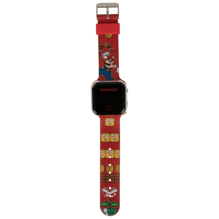 Super Mario Bros Block LED Wrist Watch, Red - Officially Licensed