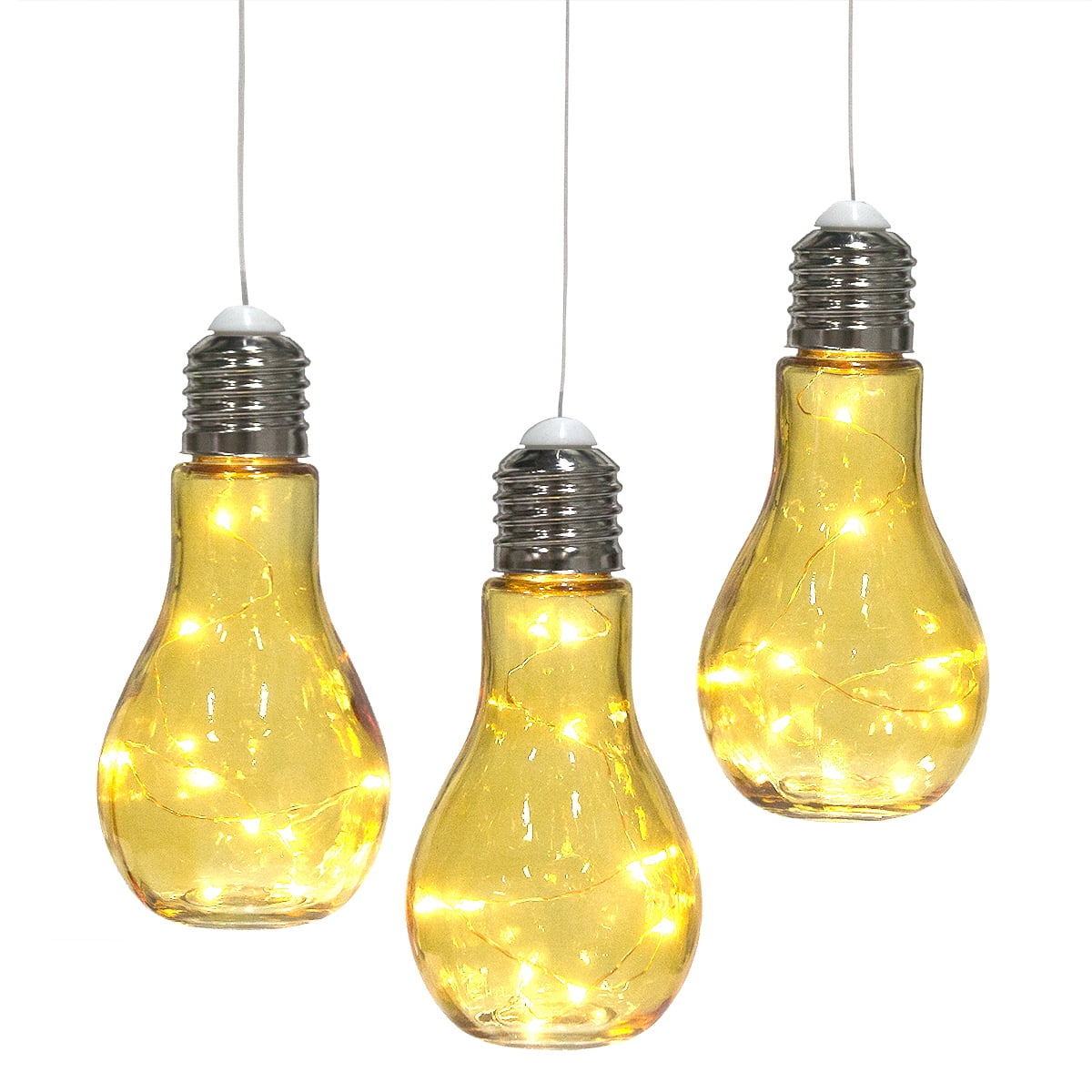 Set Of 3 Hanging Bulb Shaped Glass Lanterns Decorative Outdoor Set Of 3 Hanging Bulb Shaped Glass Lanterns Decorative Outdoor Lights Pendant Lamps Patio Party Lighting Weddings Backyard Com