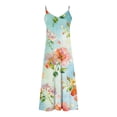 thumbnail image 4 of cocolona Womens Summer Cami Long Dress V Neck Sleeveless Floral Maxi Dress Vacation Beach Ruffle Flowy Sundress, 4 of 5